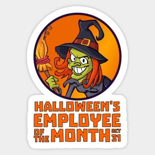 Haloween Employee of the Month | Witch Sticker